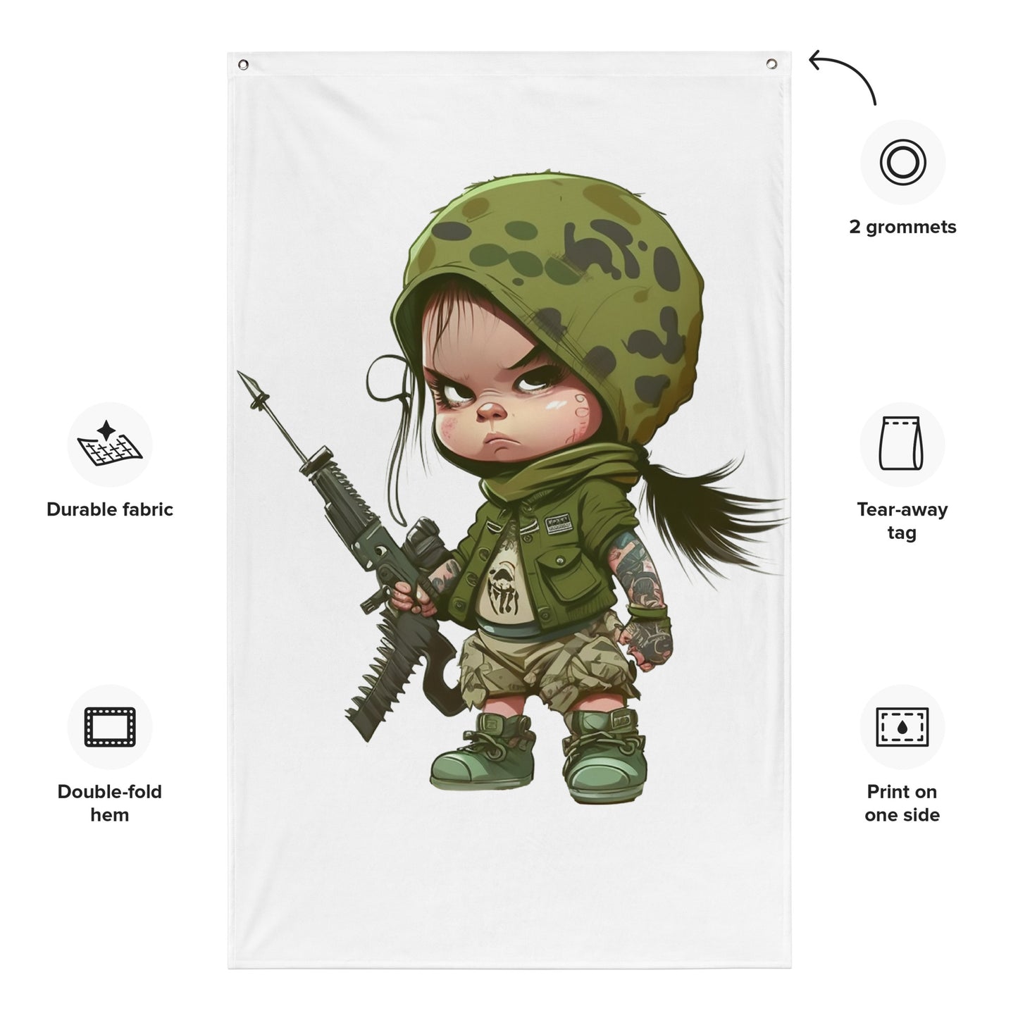 Battle Ready Army Girl Flag