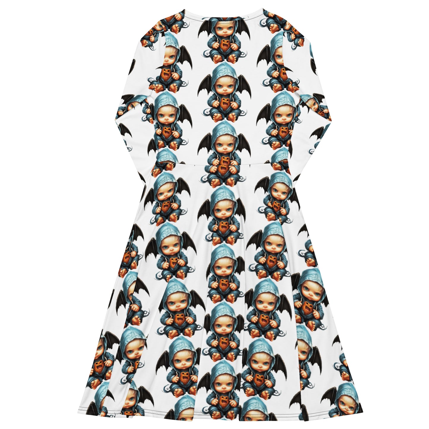 Blitz All-over print long sleeve midi dress