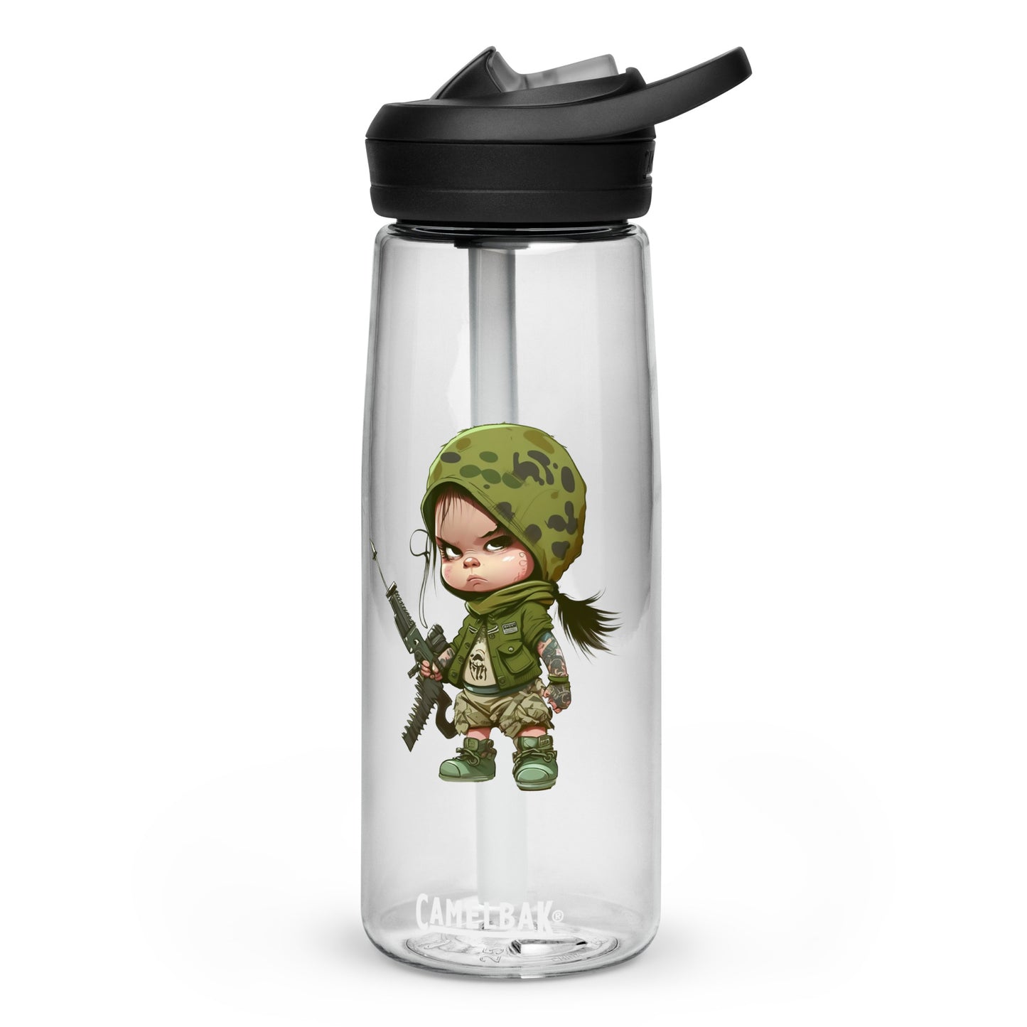Battle Ready Army Girl Sports water bottle