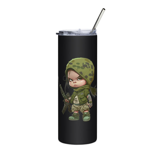 Battle Ready Army Girl Stainless steel tumbler
