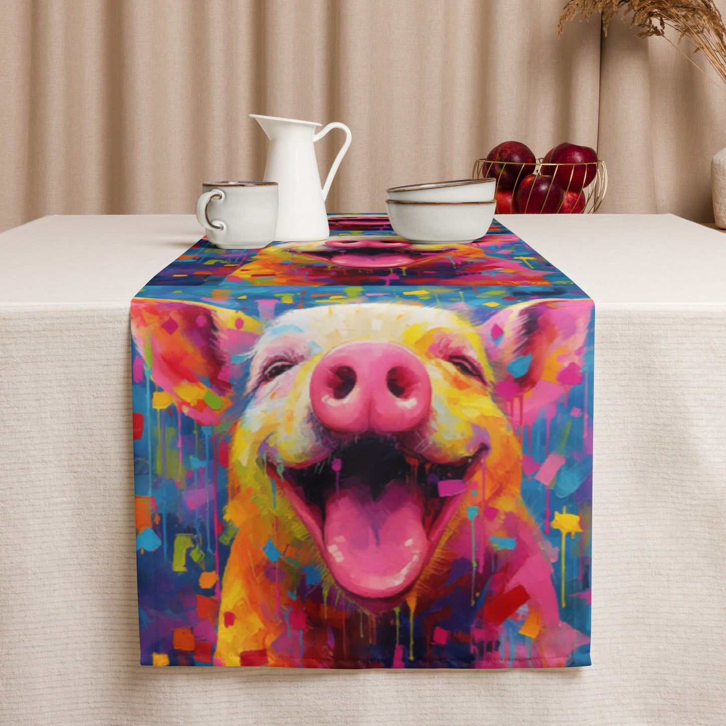 Happy Pig Table runner
