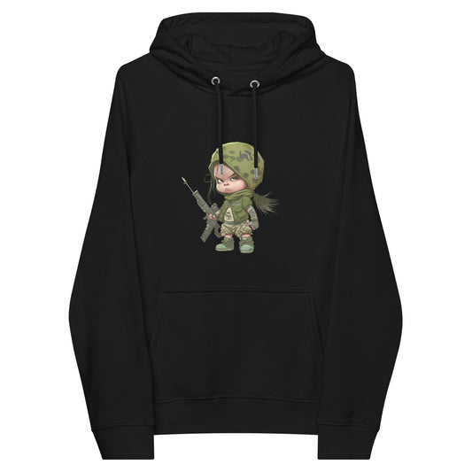 Battle Ready Army Girl Unisex eco raglan hoodie