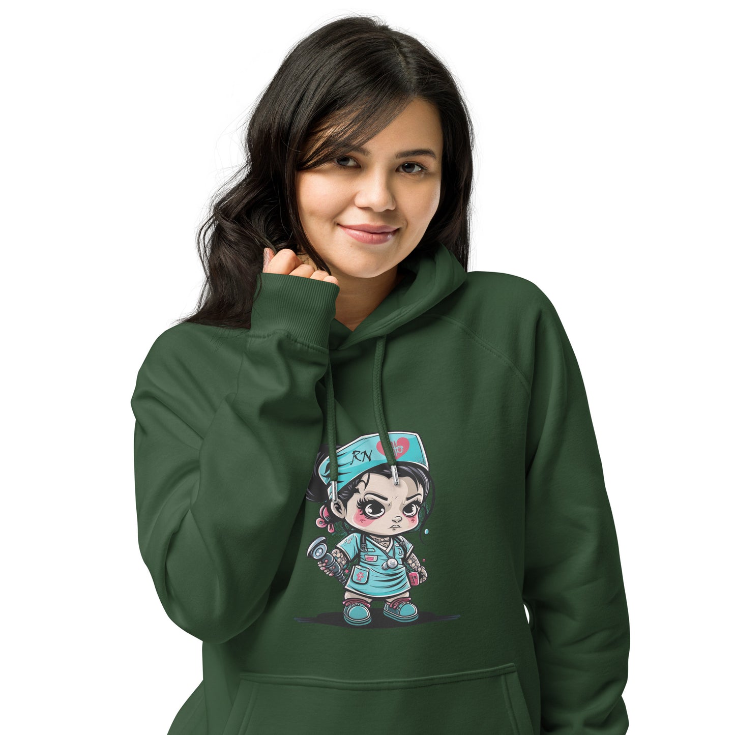 Tiny Healer Unisex eco raglan hoodie