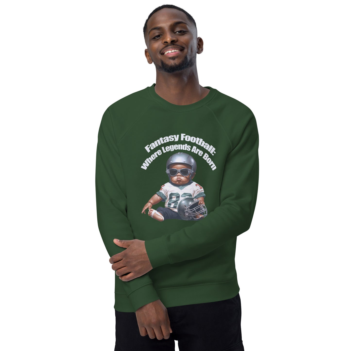 Tiny Titan Unisex organic raglan sweatshirt