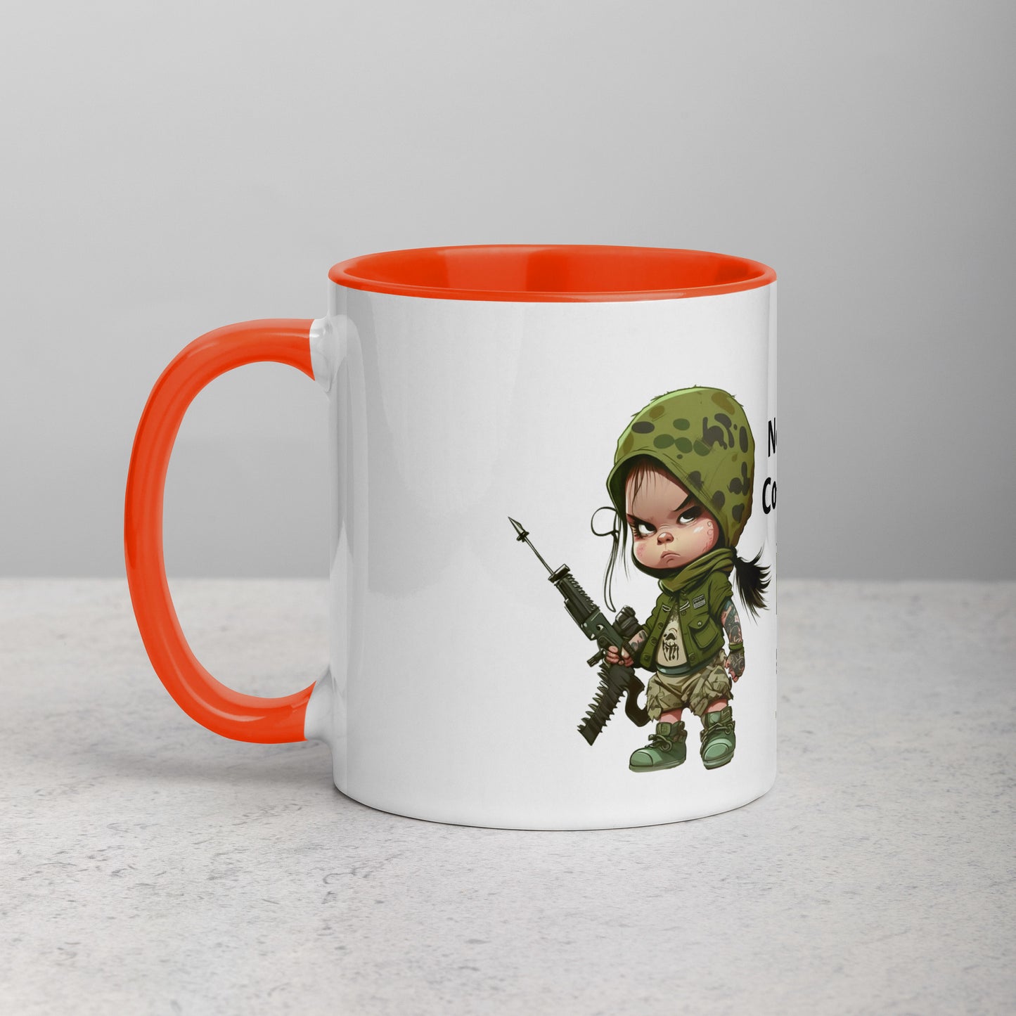 Battle Ready Army Girl Mug with Color Inside