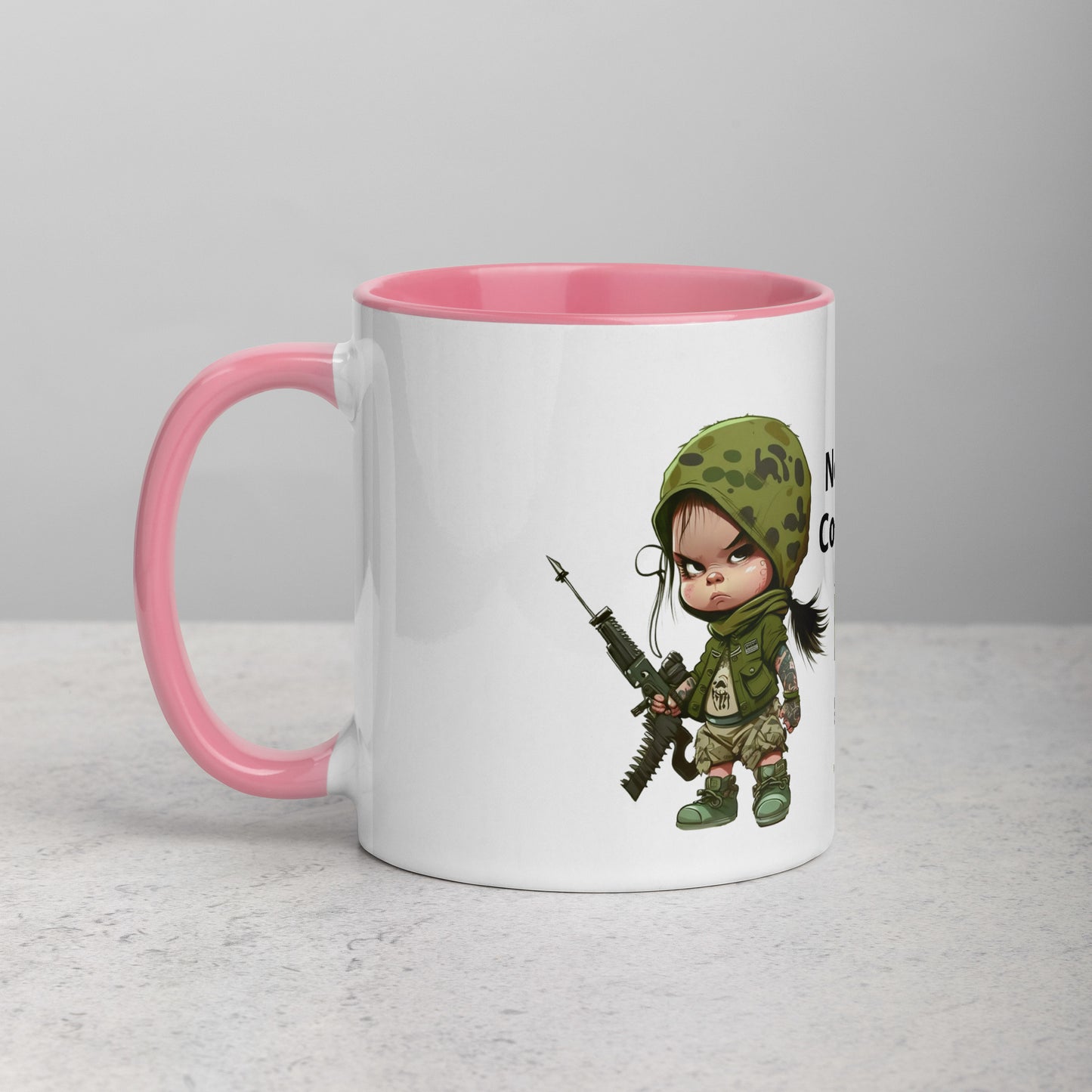 Battle Ready Army Girl Mug with Color Inside